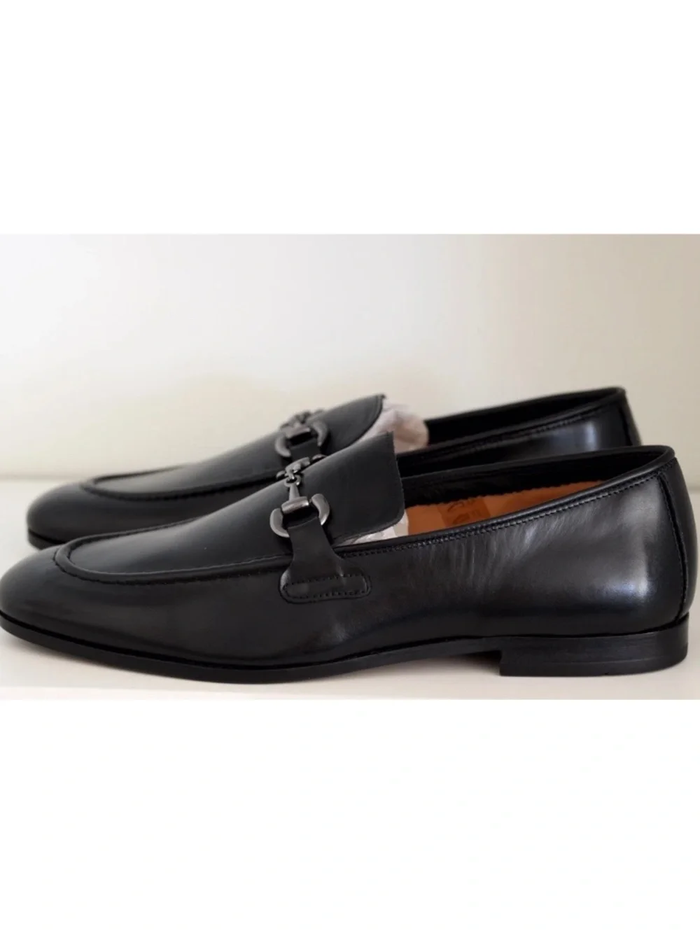 Ace Marks Bit Loafer Antonio Black Full Grain Leather Slip On Dress Shoes 10 43